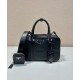 Replica Prada Medium Antique Nappa Leather Top Handle Bag 1BB092 Black Replica Prada Medium Antique Nappa Leather Top Handle Bag 1BB092 Black