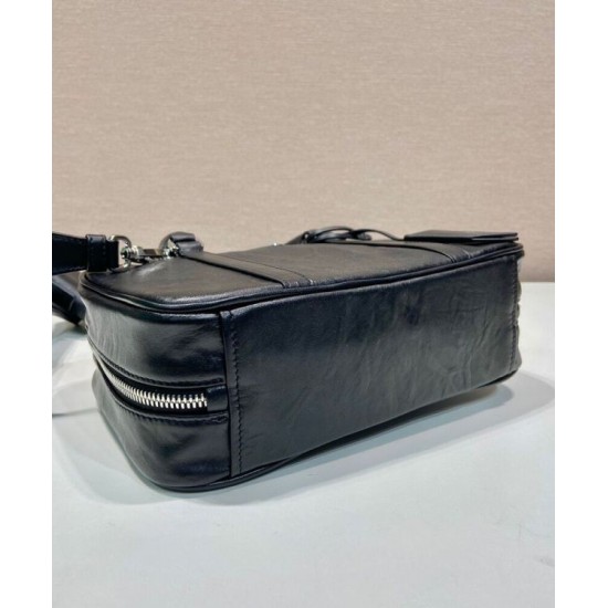 Replica Prada Medium Antique Nappa Leather Top Handle Bag 1BB092 Black Replica Prada Medium Antique Nappa Leather Top Handle Bag 1BB092 Black
