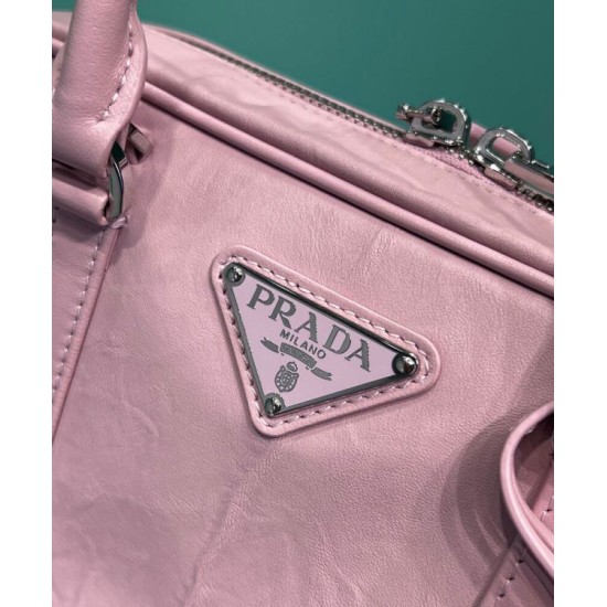 Fake Prada Medium Antique Nappa Leather Top Handle Bag 1BB092 Pink Replica Fake Prada Medium Antique Nappa Leather Top Handle Bag 1BB092 Pink Replica