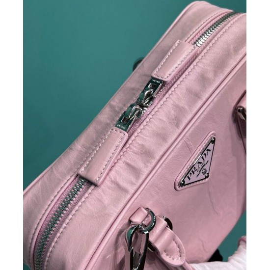 Fake Prada Medium Antique Nappa Leather Top Handle Bag 1BB092 Pink Replica Fake Prada Medium Antique Nappa Leather Top Handle Bag 1BB092 Pink Replica