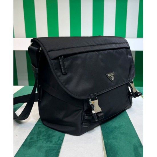 Replica Prada Re-Nylon And Saffiano Shoulder Bag 2VD052 Black Replica Prada Re-Nylon And Saffiano Shoulder Bag 2VD052 Black