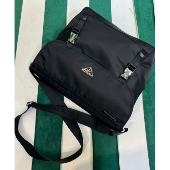 Replica Prada Re-Nylon And Saffiano Shoulder Bag 2VD052 Black Replica Prada Re-Nylon And Saffiano Shoulder Bag 2VD052 Black