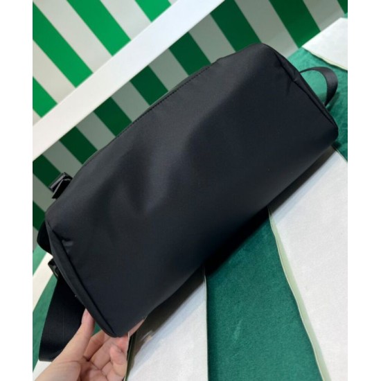 Replica Prada Re-Nylon And Saffiano Shoulder Bag 2VD052 Black Replica Prada Re-Nylon And Saffiano Shoulder Bag 2VD052 Black