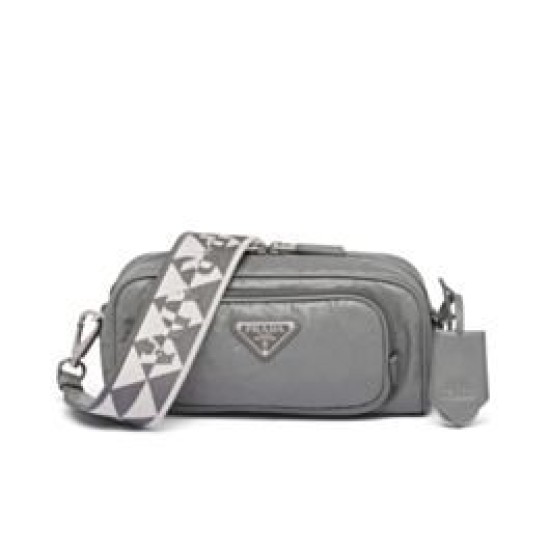 Replica Prada Nappa Antique Leather Multi-pocket Shoulder Bag 1BH198 Gray Replica Prada Nappa Antique Leather Multi-pocket Shoulder Bag 1BH198 Gray