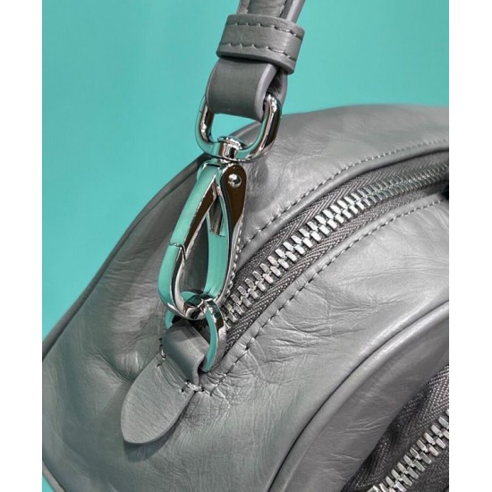 Replica Prada Nappa Antique Leather Multi-pocket Shoulder Bag 1BH198 Gray Replica Prada Nappa Antique Leather Multi-pocket Shoulder Bag 1BH198 Gray