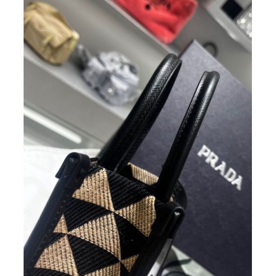 Replica Prada Symbole Jacquard Fabric Micro Bag Black Replica Prada Symbole Jacquard Fabric Micro Bag Black
