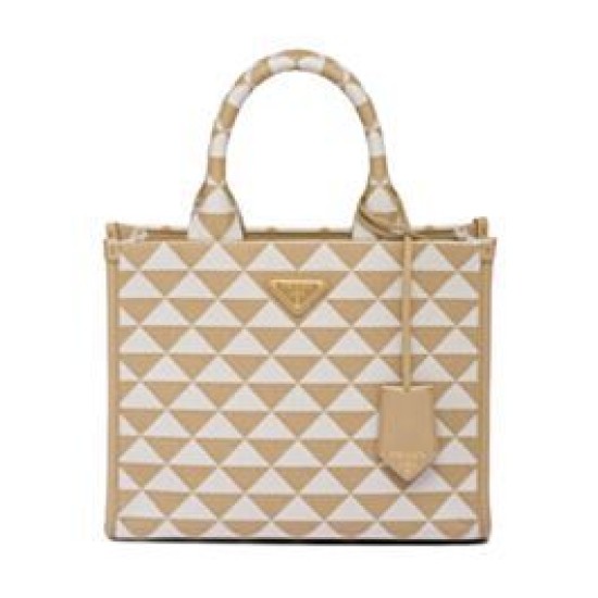 Replica Prada Small Prada Symbole Embroidered Fabric Handbag 1BA354 Cream Fake Prada Small Prada Symbole Embroidered Fabric Handbag 1BA354 Cream Replica