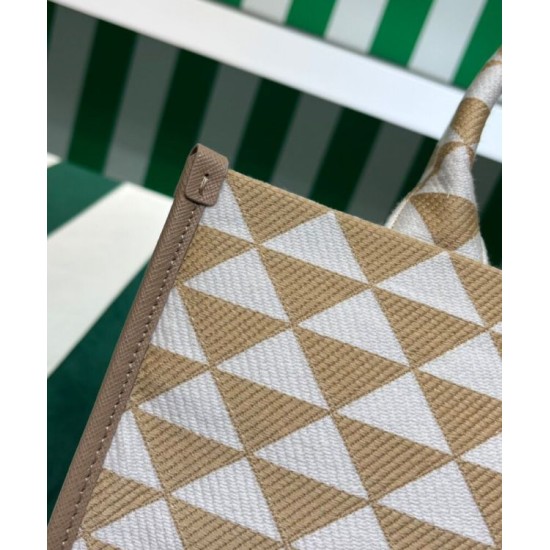 Replica Prada Small Prada Symbole Embroidered Fabric Handbag 1BA354 Cream Fake Prada Small Prada Symbole Embroidered Fabric Handbag 1BA354 Cream Replica