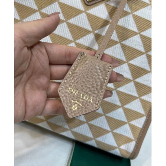 Replica Prada Small Prada Symbole Embroidered Fabric Handbag 1BA354 Cream Fake Prada Small Prada Symbole Embroidered Fabric Handbag 1BA354 Cream Replica