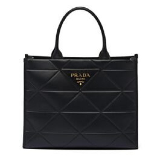 Replica Prada Large Leather Prada Symbole Bag With Topstitching 1BA377 Black Fake Prada Large Leather Prada Symbole Bag With Topstitching 1BA377 Black Replica