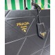 Replica Prada Large Leather Prada Symbole Bag With Topstitching 1BA377 Black Fake Prada Large Leather Prada Symbole Bag With Topstitching 1BA377 Black Replica
