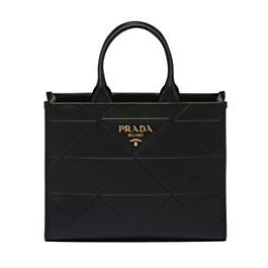 Fake Prada Medium Leather Prada Symbole Bag With Topstitching 1BA378 Black Replica Fake Prada Medium Leather Prada Symbole Bag With Topstitching 1BA378 Black Replica
