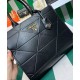 Fake Prada Medium Leather Prada Symbole Bag With Topstitching 1BA378 Black Replica Fake Prada Medium Leather Prada Symbole Bag With Topstitching 1BA378 Black Replica