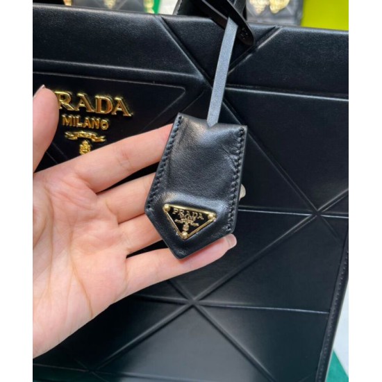 Fake Prada Medium Leather Prada Symbole Bag With Topstitching 1BA378 Black Replica Fake Prada Medium Leather Prada Symbole Bag With Topstitching 1BA378 Black Replica