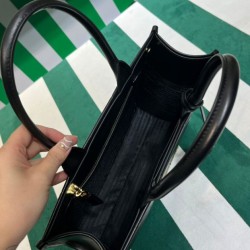 Fake Prada Medium Leather Prada Symbole Bag With Topstitching 1BA378 Black Replica
