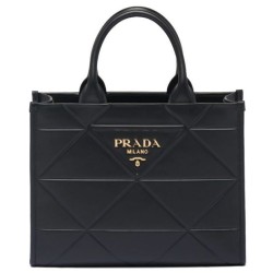 Replica Prada Small leather Prada Symbole Bag With Topstitching 1BA379 Black