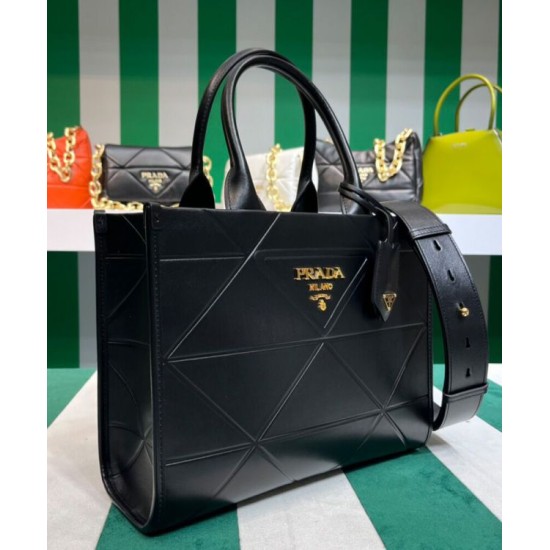 Replica Prada Small leather Prada Symbole Bag With Topstitching 1BA379 Black Replica Prada Small leather Prada Symbole Bag With Topstitching 1BA379 Black