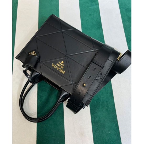 Replica Prada Small leather Prada Symbole Bag With Topstitching 1BA379 Black Replica Prada Small leather Prada Symbole Bag With Topstitching 1BA379 Black