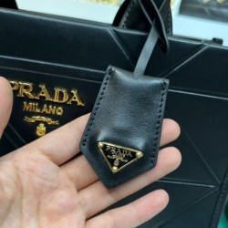 Replica Prada Small leather Prada Symbole Bag With Topstitching 1BA379 Black