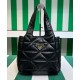 Replica Prada Medium Nappa-leather Tote Bag With Topstitching 1BG450 Black Replica Prada Medium Nappa-leather Tote Bag With Topstitching 1BG450 Black