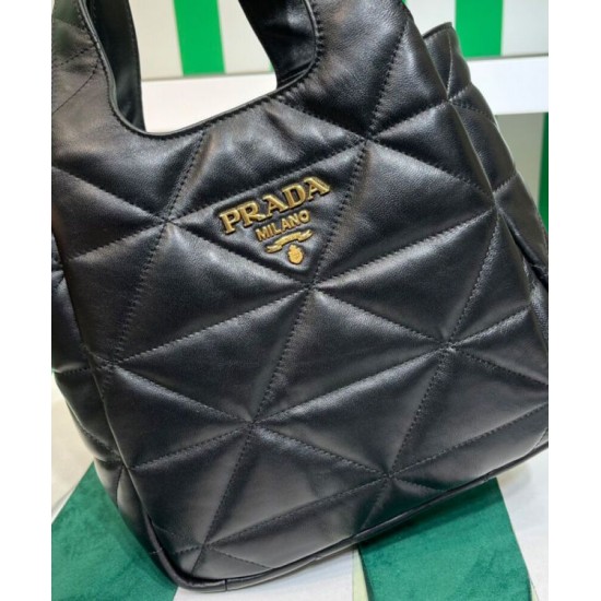 Replica Prada Medium Nappa-leather Tote Bag With Topstitching 1BG450 Black Replica Prada Medium Nappa-leather Tote Bag With Topstitching 1BG450 Black