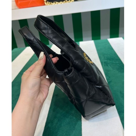 Replica Prada Small Nappa-leather Tote Bag With Topstitching 1BG451 Black Replica Prada Small Nappa-leather Tote Bag With Topstitching 1BG451 Black