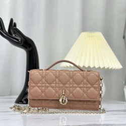 Replica Christian Dior Miss Dior Lady Dior Mini Bag Apricot