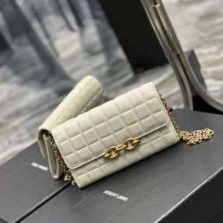 Fake YSL Saint Laurent Le Maillon Chain Wallet White Replica
