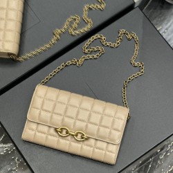 Replica YSL Saint Laurent Le Maillon Chain Wallet Apricot