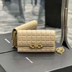 Replica YSL Saint Laurent Le Maillon Chain Wallet Apricot