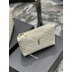 Replica YSL Saint Laurent Gaby Zipped Cosmetic Pouch 23CM White
