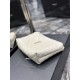 Replica YSL Saint Laurent Gaby Zipped Cosmetic Pouch 23CM White