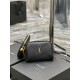 Fake YSL Saint Laurent Gaby Zipped Pouch Chain Bag 18cm Black Replica