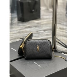 Fake YSL Saint Laurent Gaby Zipped Pouch Chain Bag 18cm Black Replica
