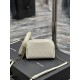 Replica YSL Saint Laurent Gaby Zipped Pouch Chain Bag 18cm White