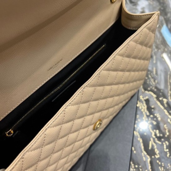 Fake YSL Saint Laurent Large Envelope Bag Mix Matelasse Apricot 31cm Replica Fake YSL Saint Laurent Large Envelope Bag Mix Matelasse Apricot 31cm Replica