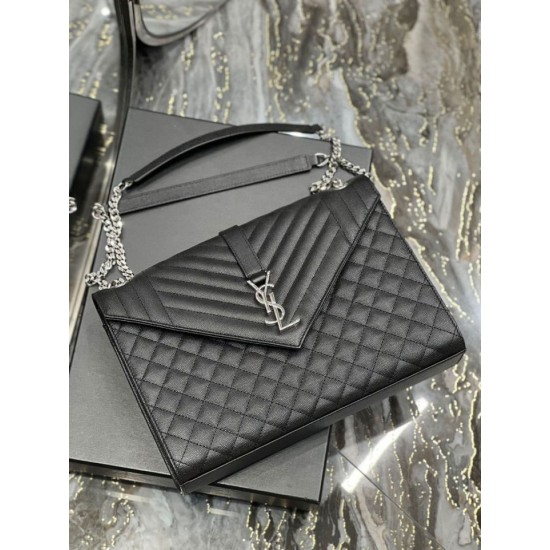 Replica YSL Saint Laurent Large Envelope Bag Mix Matelasse Black 31cm Fake YSL Saint Laurent Large Envelope Bag Mix Matelasse Black 31cm Replica