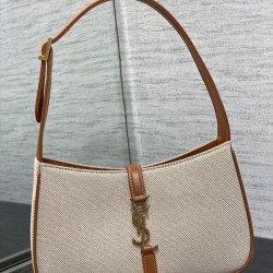 Fake YSL Saint Laurent Le 5 A 7 Hobo Bag Canvas Leather  Replica