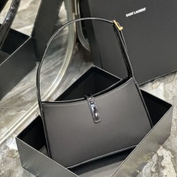 Fake YSL Saint Laurent Le 5 A 7 Cassander Hobo Bag 23cm Black Replica