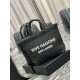 Replica YSL Saint Laurent Rive Gauche Embroidered Tote Bag Black