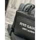 Replica YSL Saint Laurent Rive Gauche Embroidered Tote Bag Black