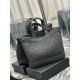 Replica YSL Saint Laurent Rive Gauche Embroidered Tote Bag Black