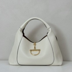 Replica Gucci Softbit Medium /Maxi Top Handle Half Moon Bag 837466 White