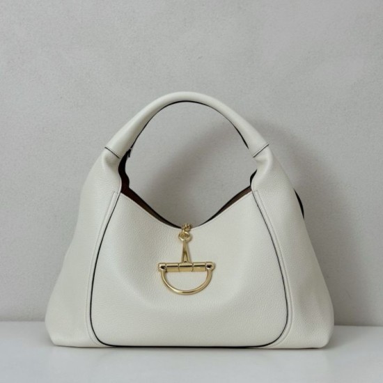 Replica Gucci Softbit Medium /Maxi Top Handle Half Moon Bag 837466 White