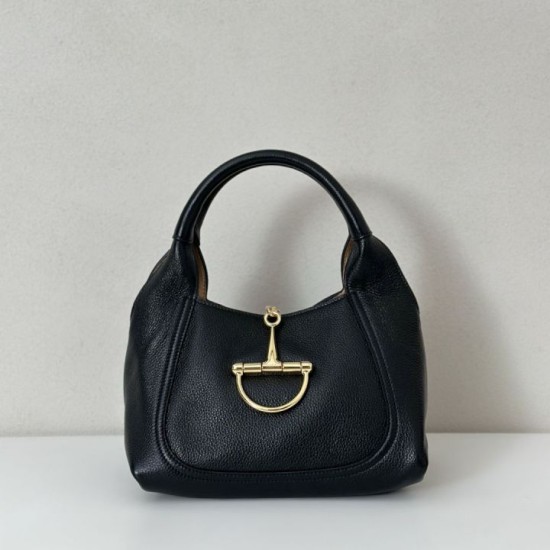 Replica Gucci Softbit Medium /Maxi Top Handle Half Moon Bag 837466 Black