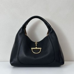 Replica Gucci Softbit Medium /Maxi Top Handle Half Moon Bag 837466 Black
