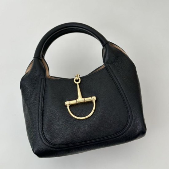 Replica Gucci Softbit Medium /Maxi Top Handle Half Moon Bag 837466 Black