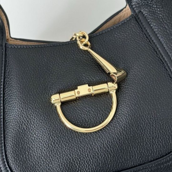 Replica Gucci Softbit Medium /Maxi Top Handle Half Moon Bag 837466 Black