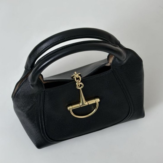 Replica Gucci Softbit Medium /Maxi Top Handle Half Moon Bag 837466 Black