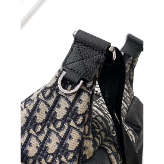 Replica Dior Medium Rider Soft Hobo Bag Dior Oblique Jacquard Black/Beige Fake Replica Dior Medium Rider Soft Hobo Bag Dior Oblique Jacquard Black/Beige Fake